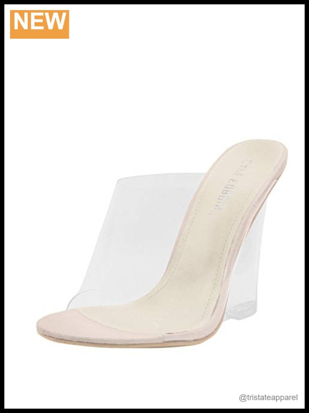 Cape Robbin Vegan Clear Chunky Block Wedge Heels Open Toe Women